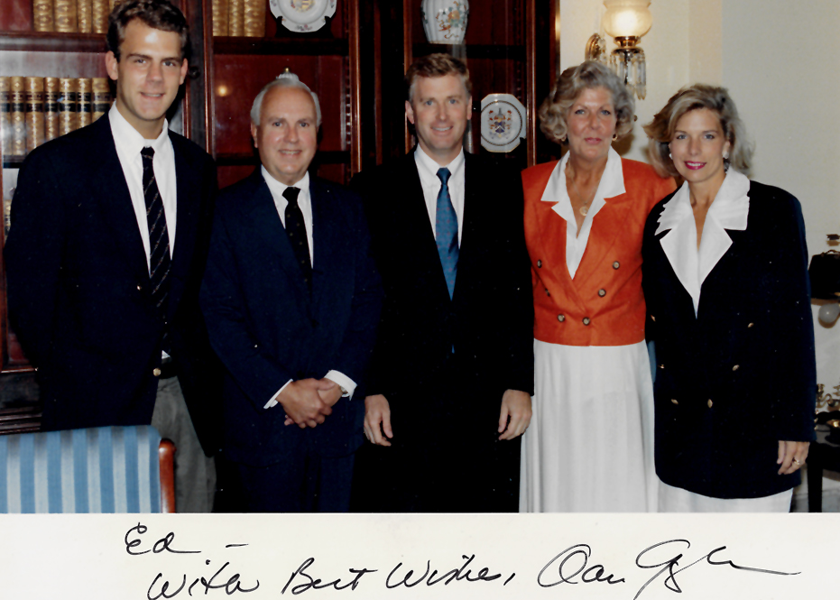 The Arnold's in Vice President Dan Quayle's Senate Office